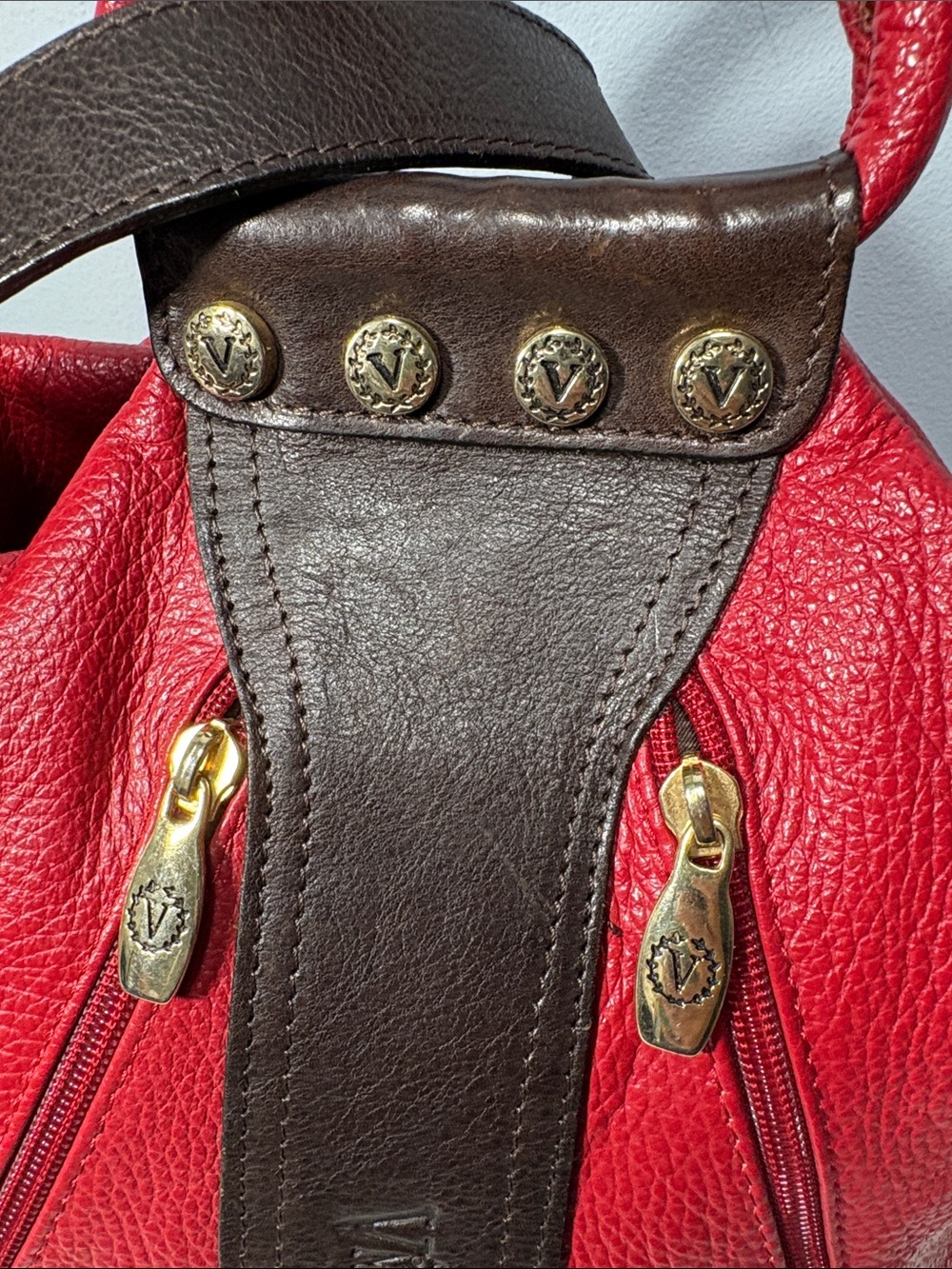 Valentina Italian Pebbled Leather Sling Bag Backpack Purse - Picture 4 of 16